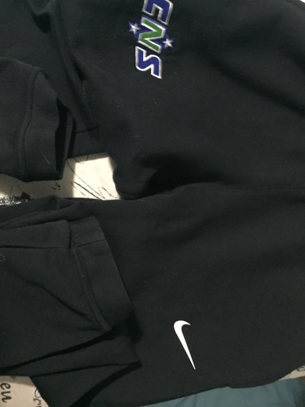Nike Black Straight Leg Pants with White Swoosh